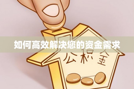 岚皋如何高效解决您的资金需求